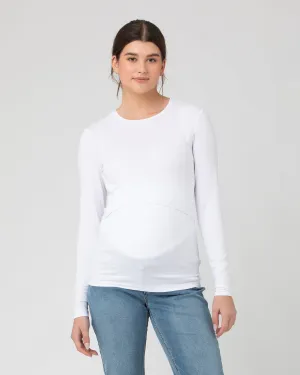 active mom Org Cotton Nursing Top. White