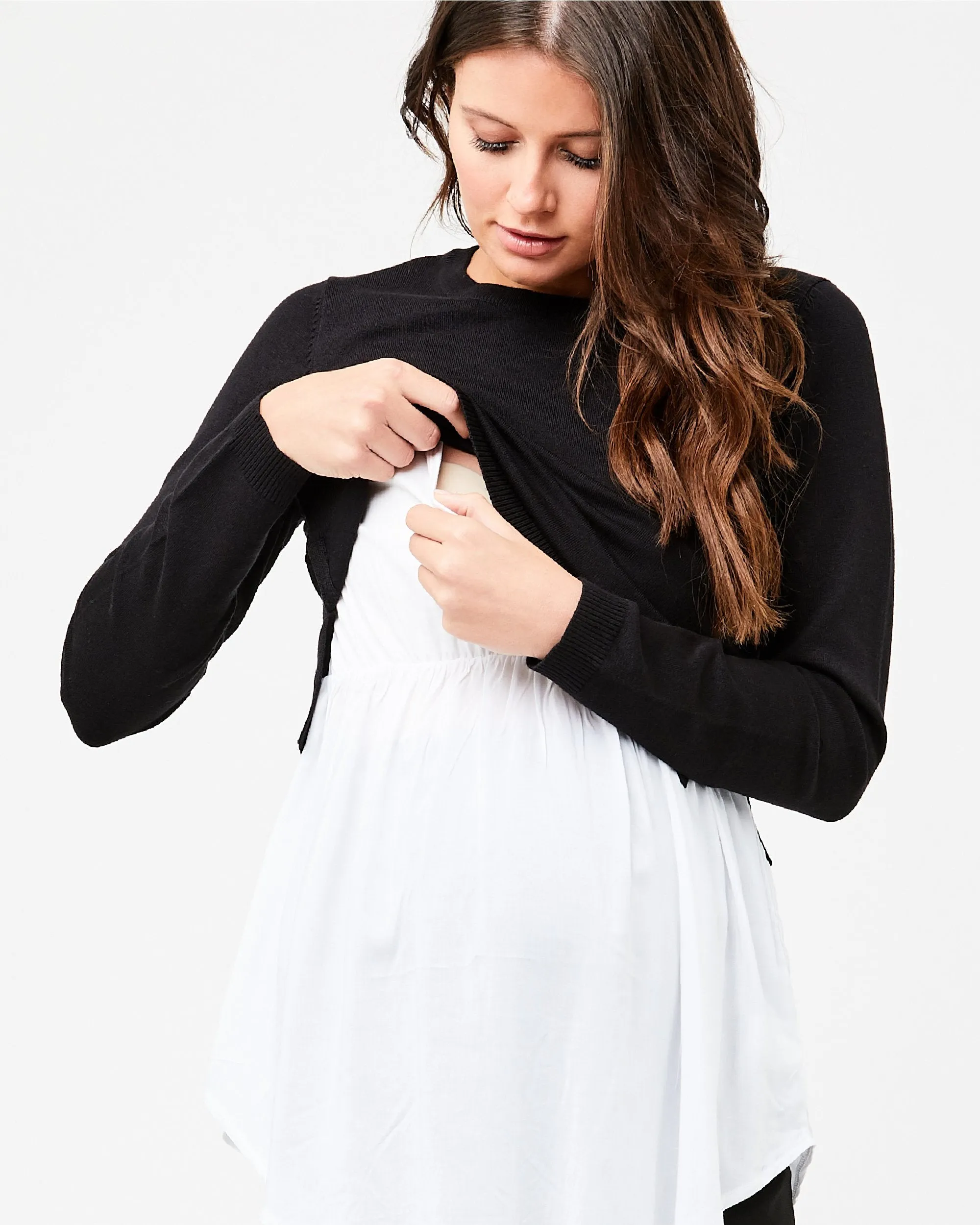 Comfortable fit autumn maternity Pia Nursing Knit Black