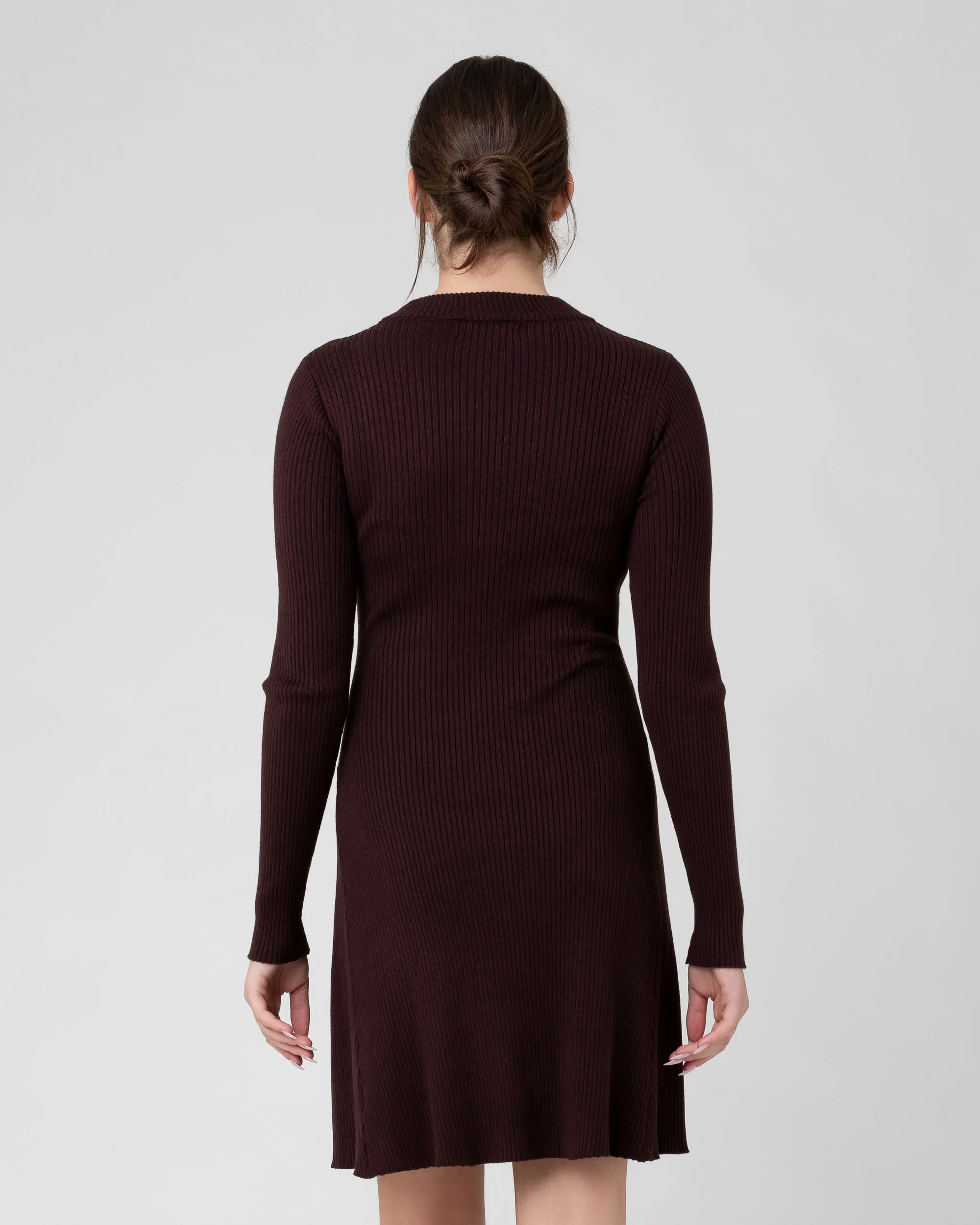 Hailey Rib Knit Nursing Dress Chocolate Modern Design