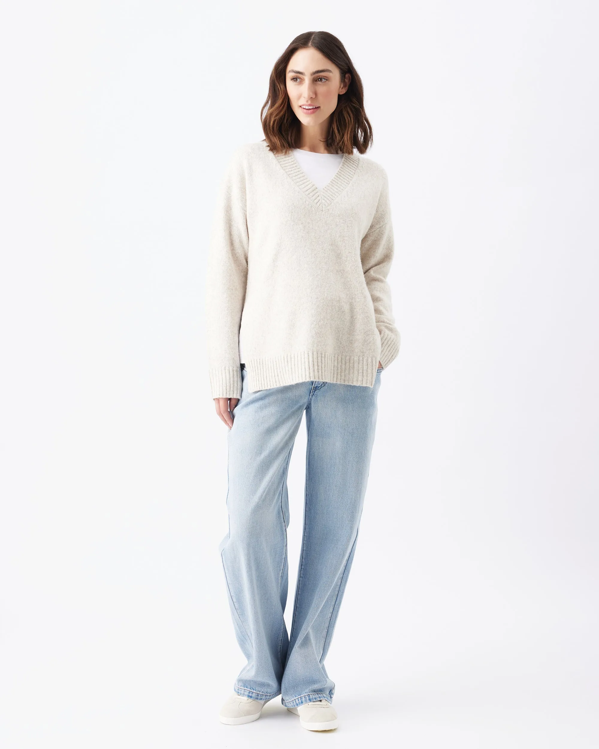 Vera Nursing Knit  Oat Marle Non-Binding