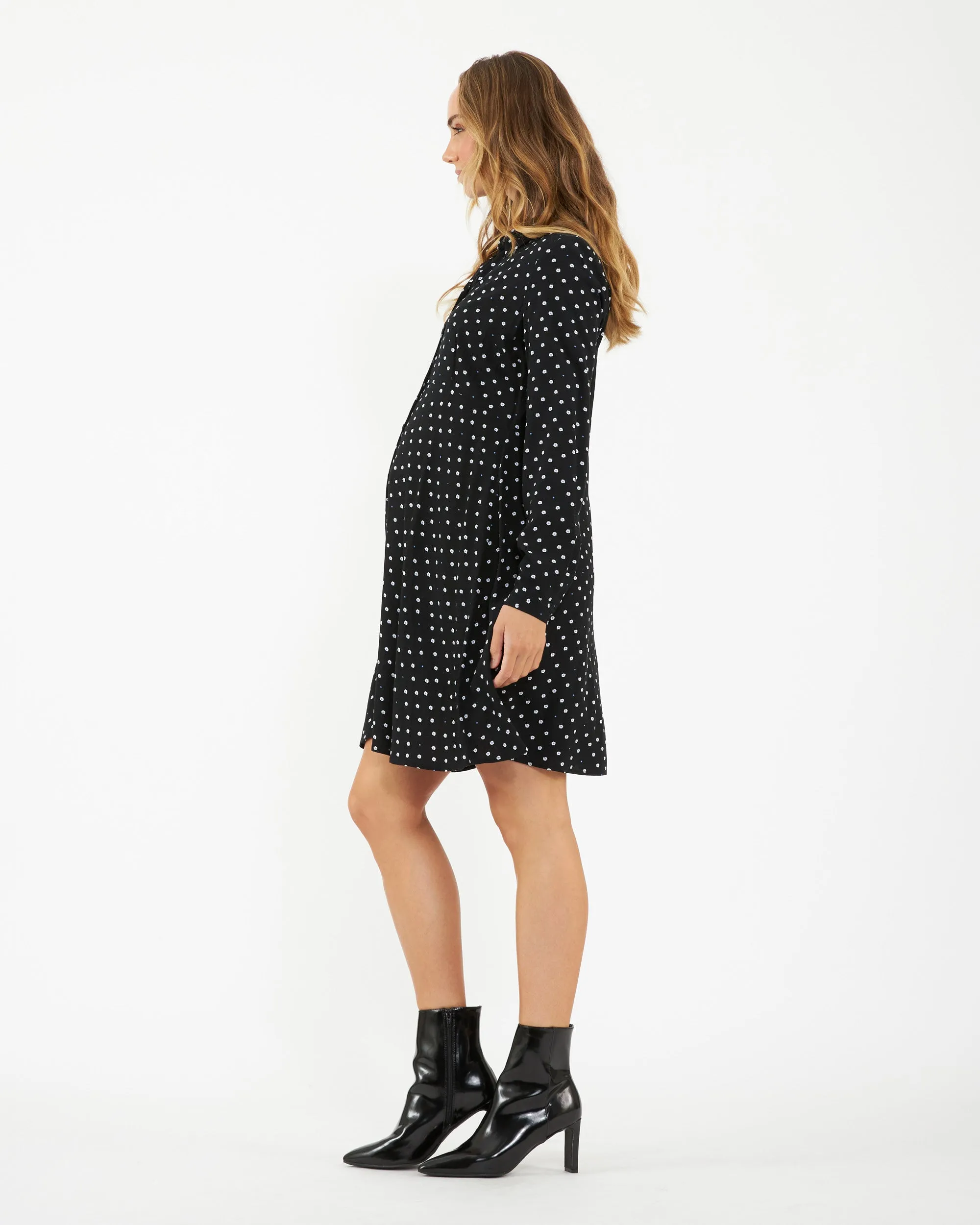 second trimester Light Layer Fifi Shirt Dress  Black
