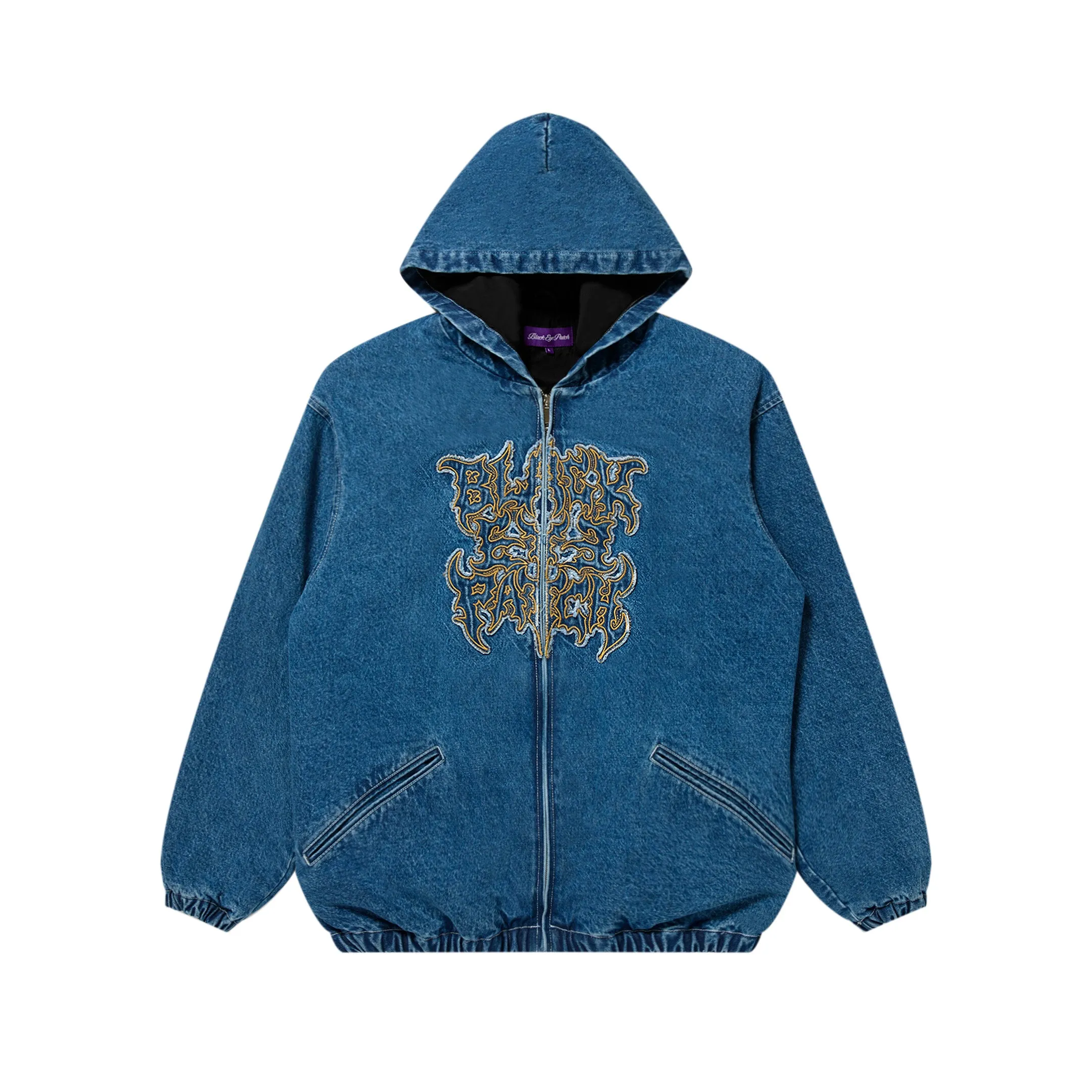 METAL LOGO HOODED DENIM JACKET INDIGO OdorResistantFabric