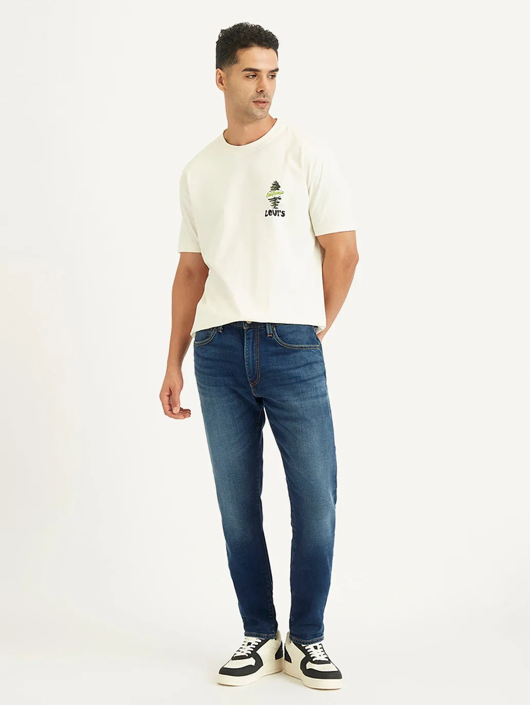 Modern Fit Men's 512 Blue Slim Tapered Fit Mid Rise Jeans