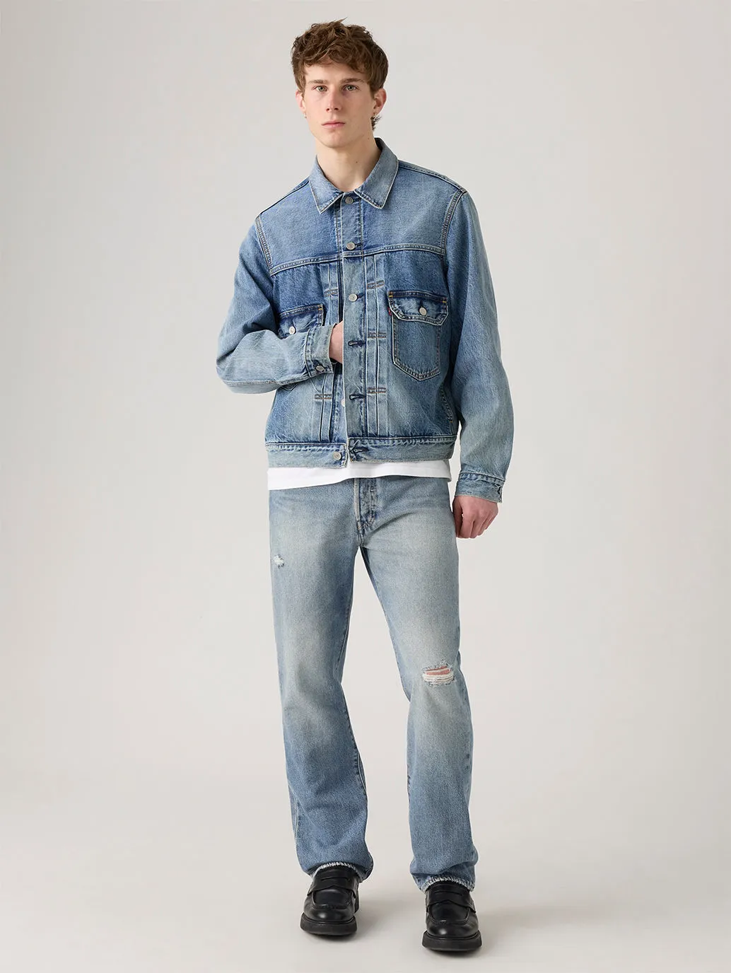 Timeless Choice Men's 501 Blue Straight Fit Mid Rise Jeans