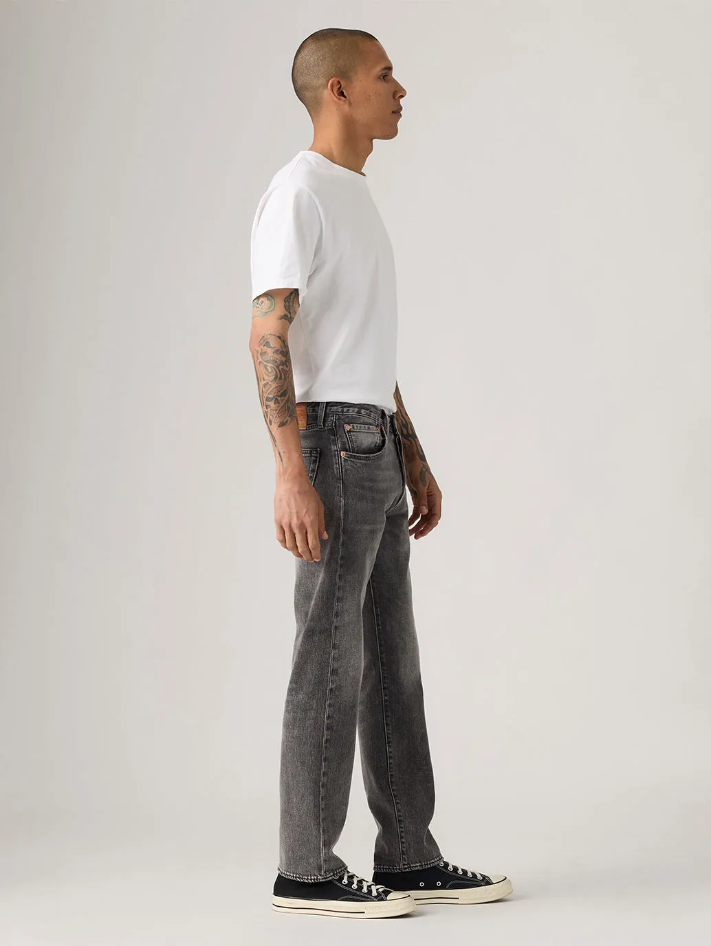 Anti Sagging Technology Men's 501 Grey Straight Fit Mid Rise Jeans