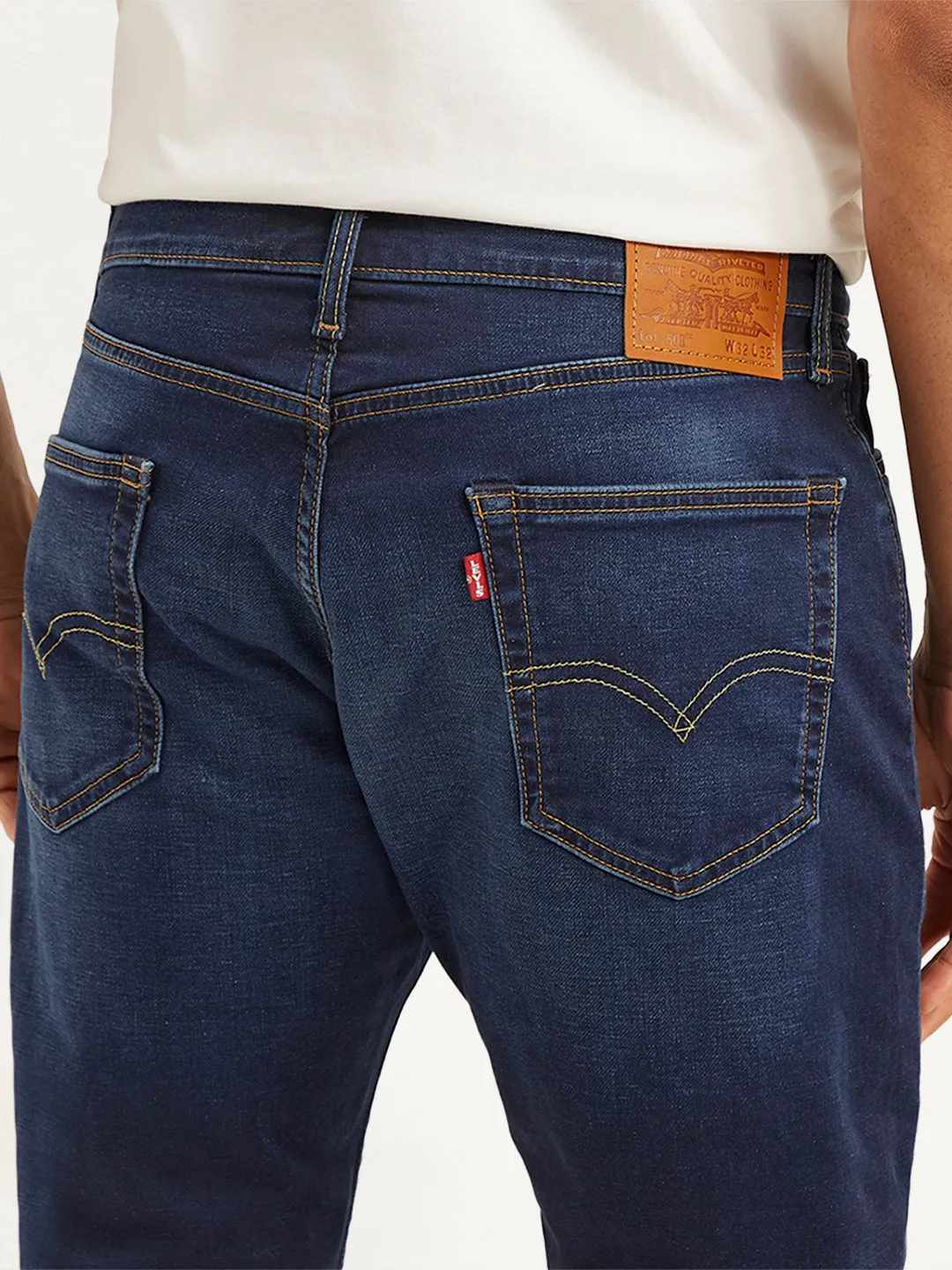 Workwear Ready Zip Fly Closure Men's 505 Navy Blue Straight Fit Mid Rise Jeans