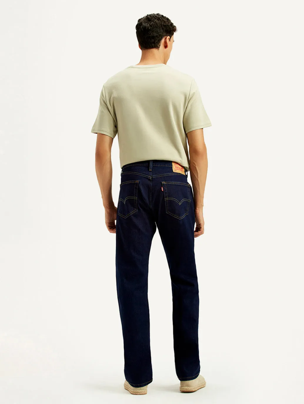 Night Out Rainy Day Men's 505 Navy Blue Straight Fit Mid Rise Jeans