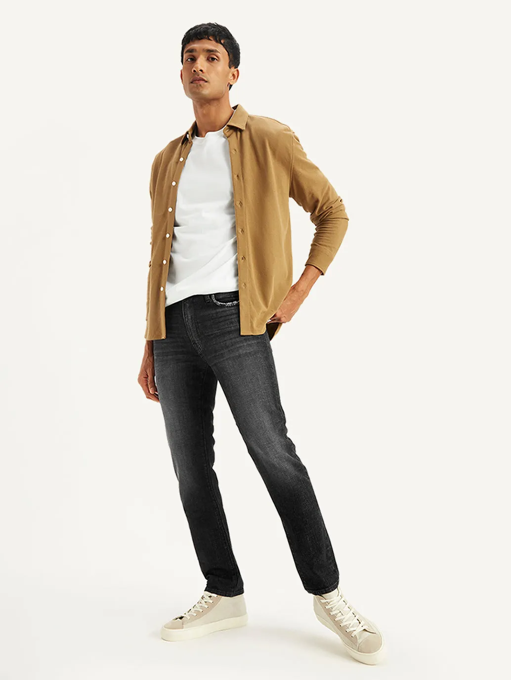 Classic Five Pocket Work Meeting Trendy Modern Minimalist Men's 511 Black Slim Fit Mid Rise Jeans