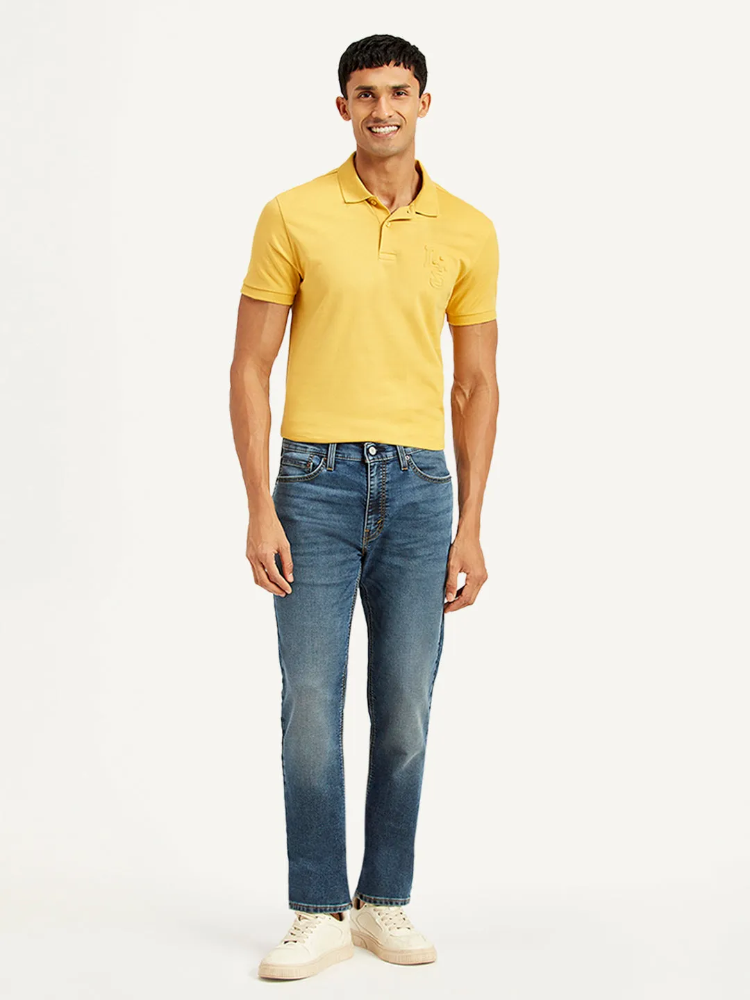 Men's 511 Blue Slim Fit Mid Rise Jeans Modern Minimalist Creative Look