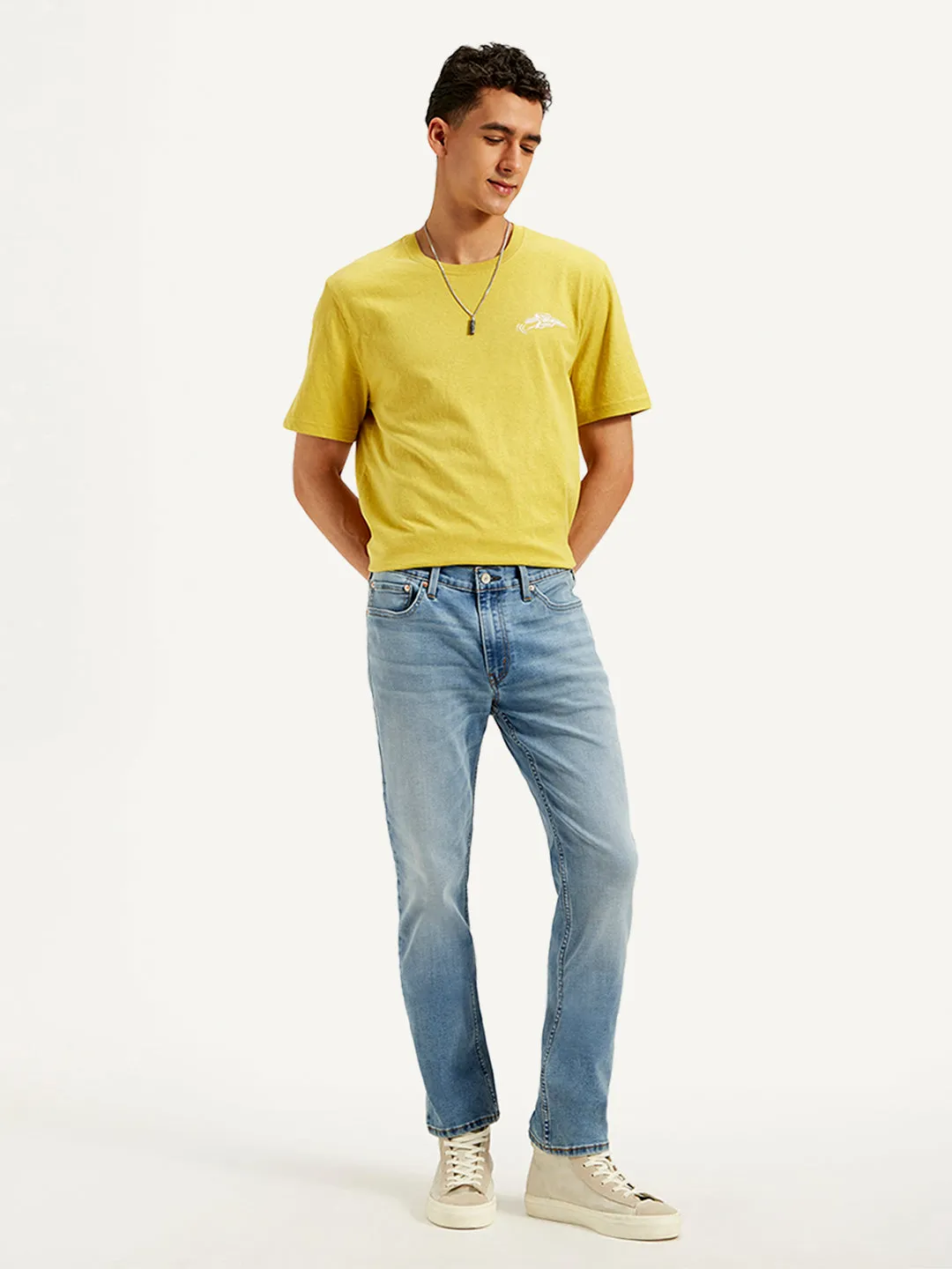 Men's 511 Blue Slim Fit Mid Rise Jeans Contemporary Waist