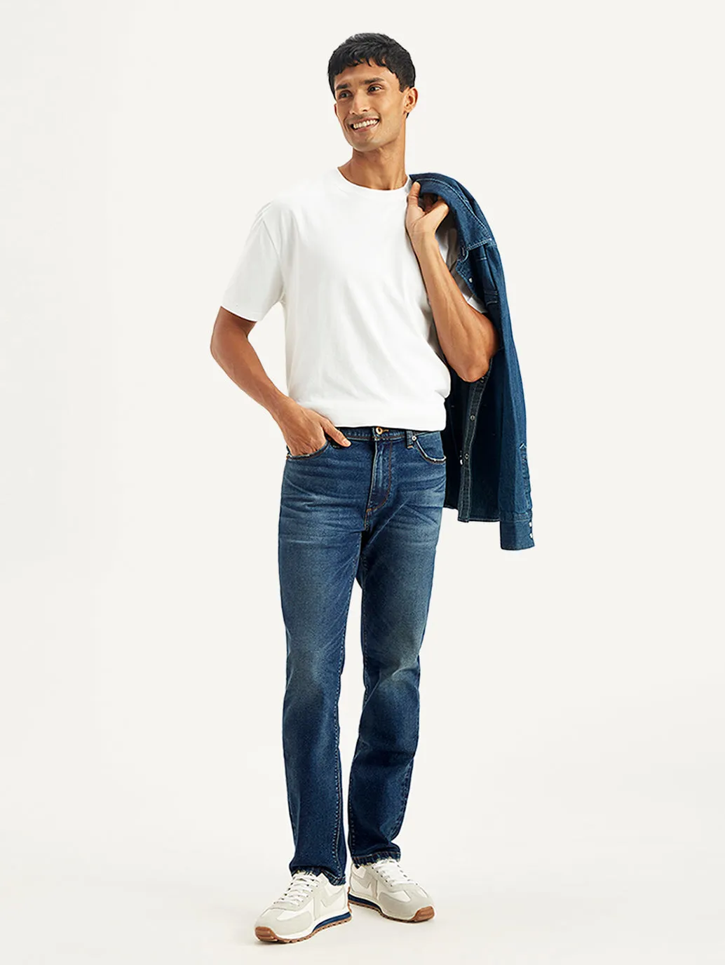 Chill Outfit Elegant Adult Fashion Men's 511 Blue Slim Fit Mid Rise Jeans