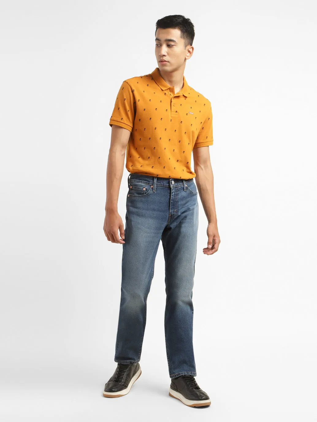 Men's 511 Blue Slim Fit Mid Rise Jeans Clean Detail