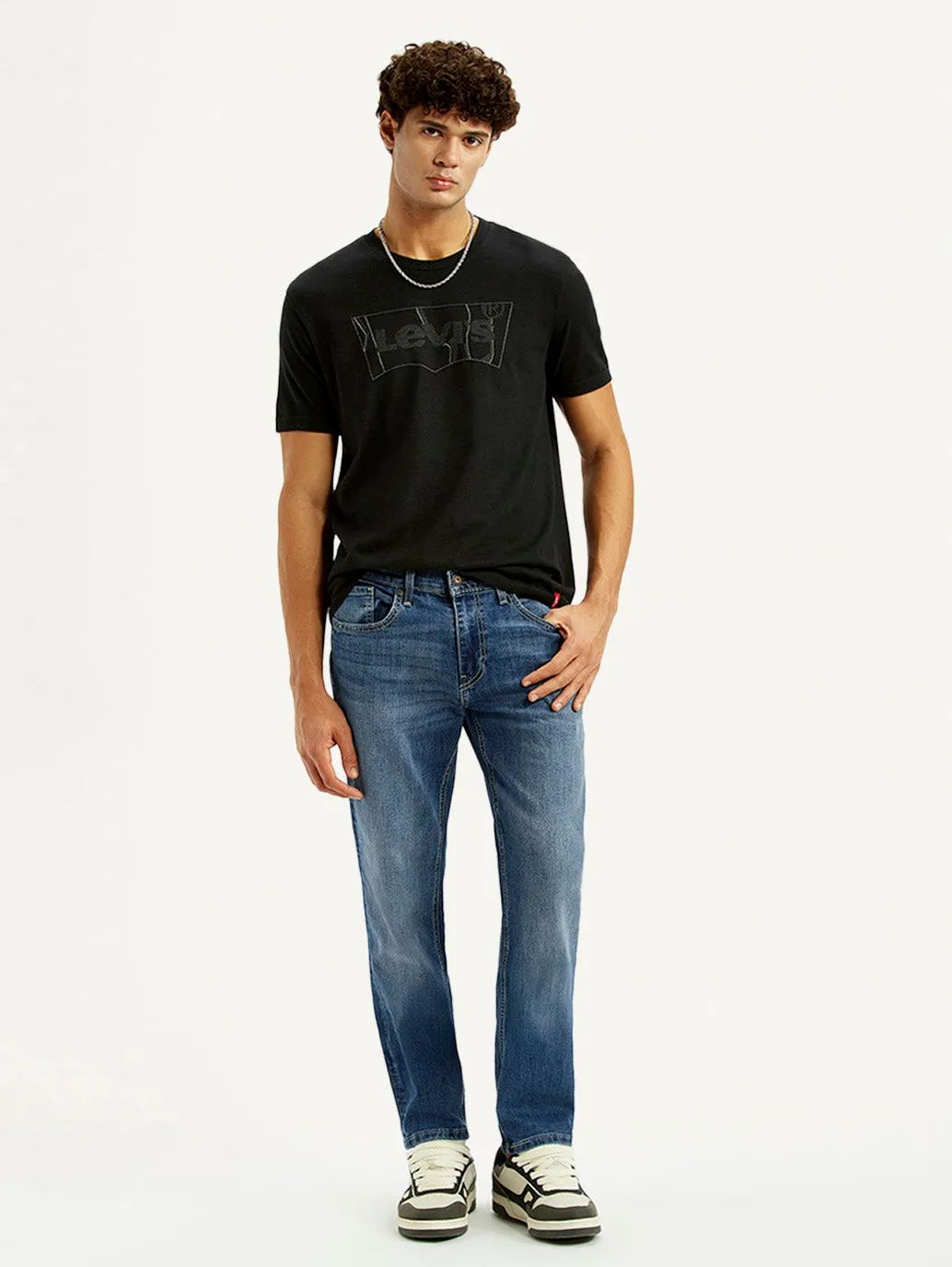 Street Mood Effortless Style Men's 511 Blue Slim Fit Mid Rise Jeans