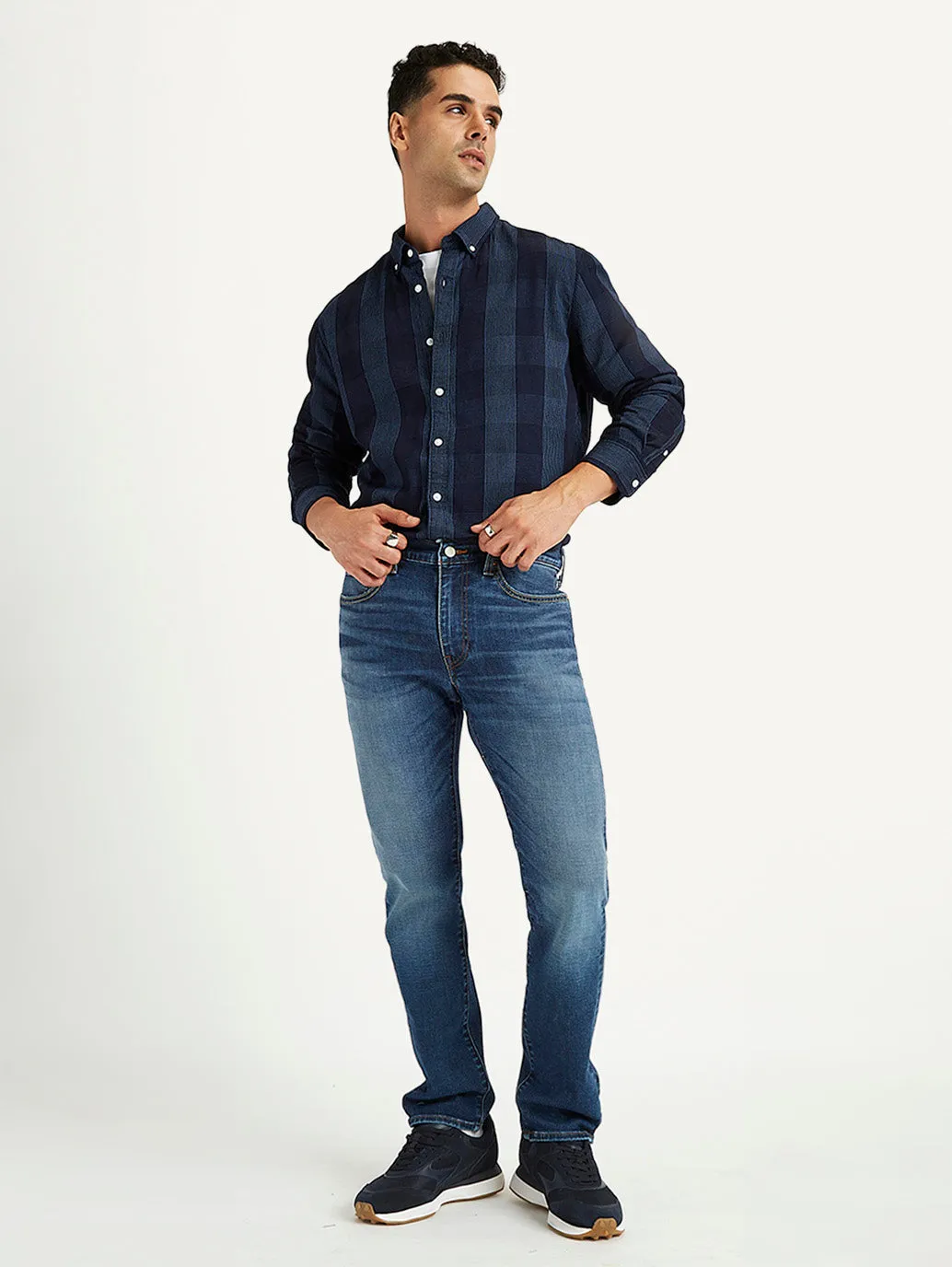 Men's 511 Blue Slim Fit Mid Rise Jeans Casual Edge