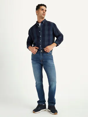 Men's 511 Blue Slim Fit Mid Rise Jeans Casual Edge