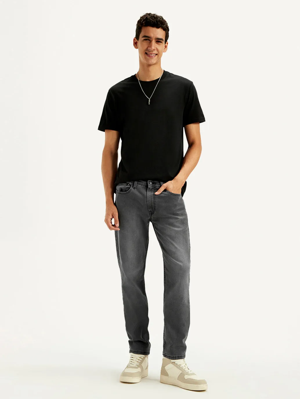 Men's 511 Charcoal Grey Slim Fit Mid Rise Jeans Outfit Base