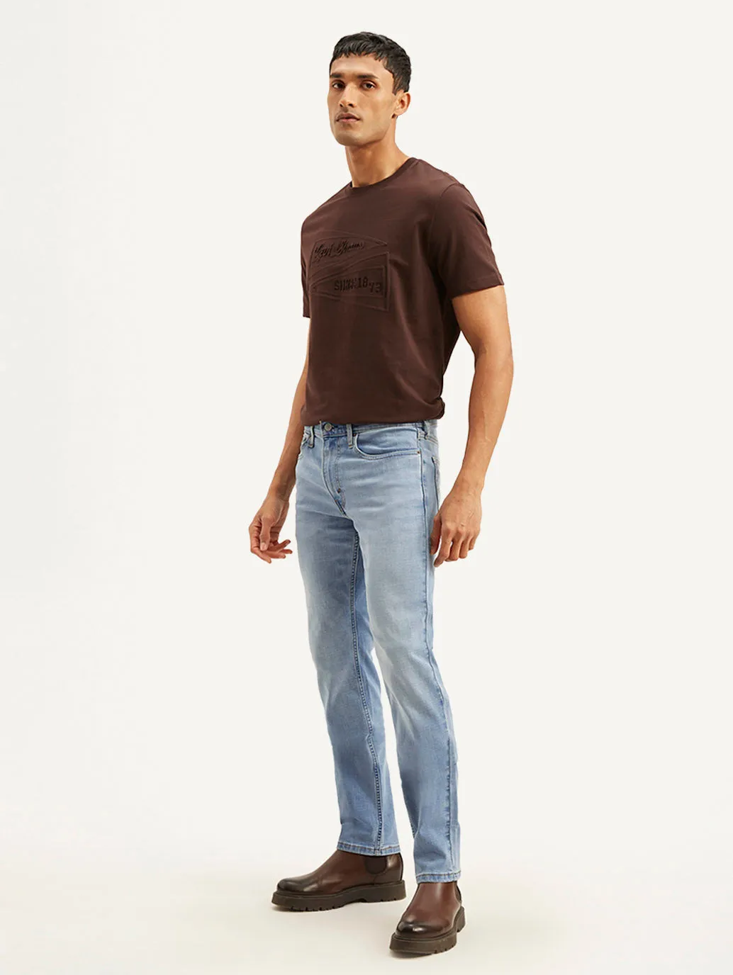 Belt Loop Reinforcement Men's 511 Light Blue Slim Fit Mid Rise Jeans