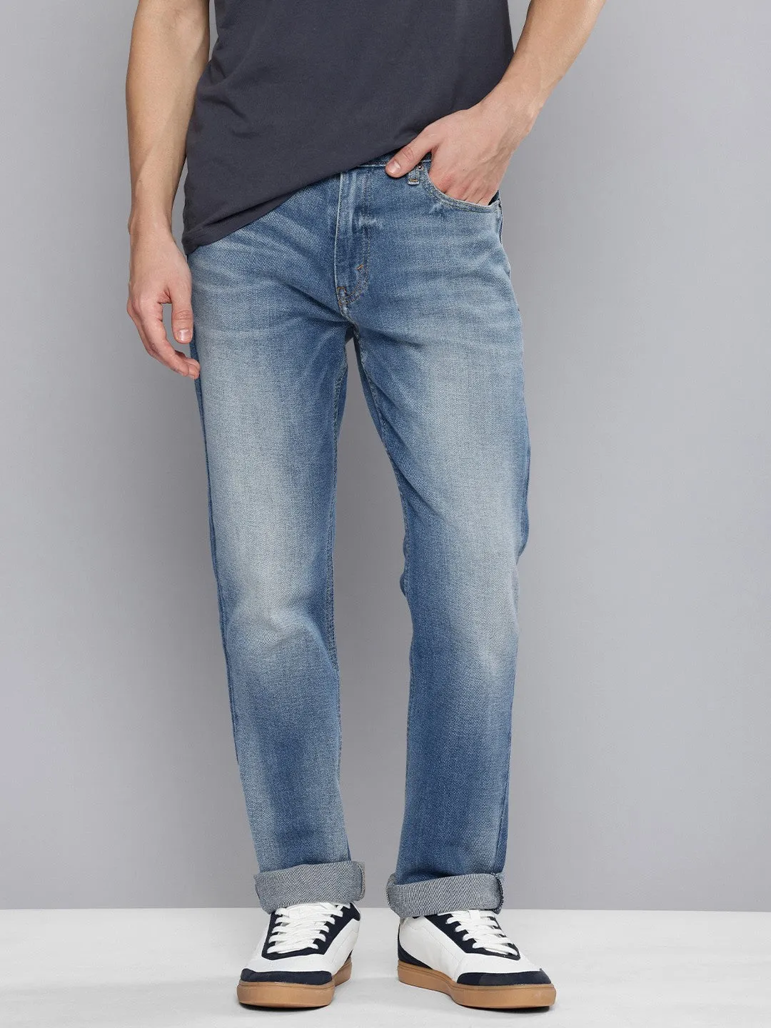 Men's 511 Light Blue Slim Fit Mid Rise Jeans Eco Friendly Production Flex Look