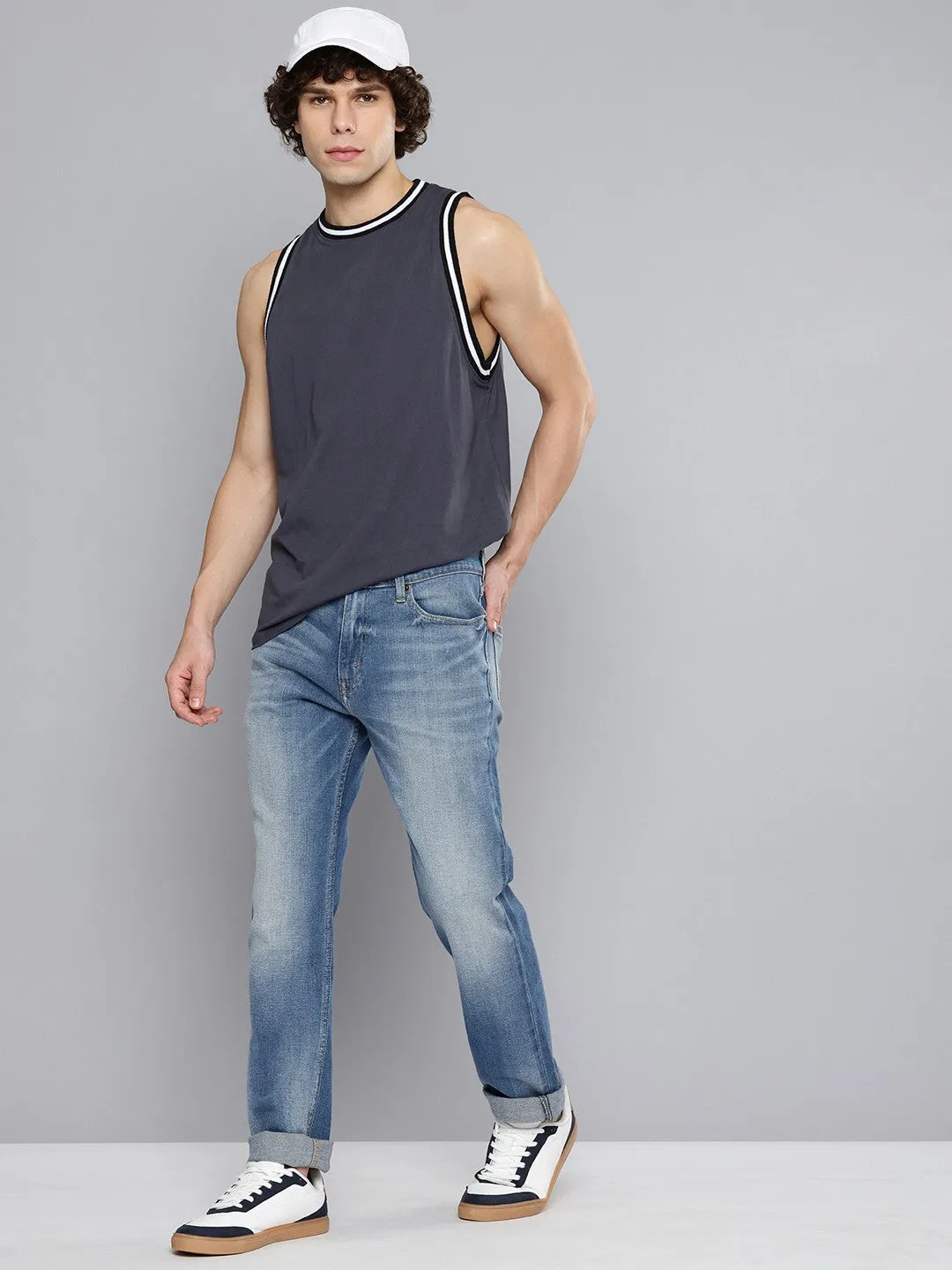 Neutral Piece Men's 511 Light Blue Slim Fit Mid Rise Jeans