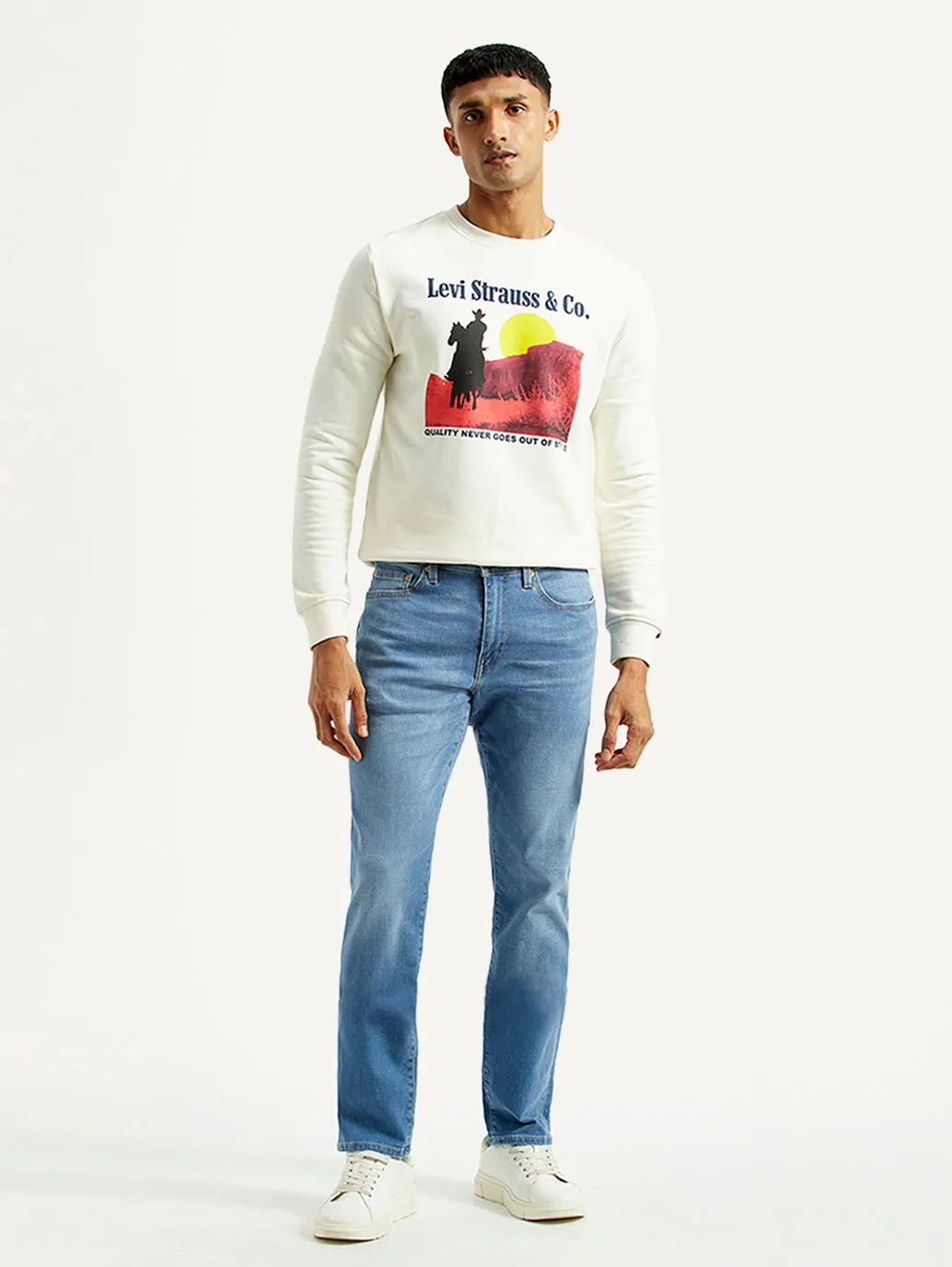 school outfit Seamless Pocket Design Men's 511 Light Blue Slim Fit Mid Rise Selvedge Jeans