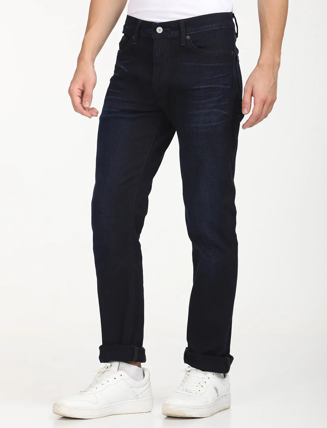Always Fits Well Daily Essentials Men's 511 Navy Blue Slim Fit Mid Rise Jeans