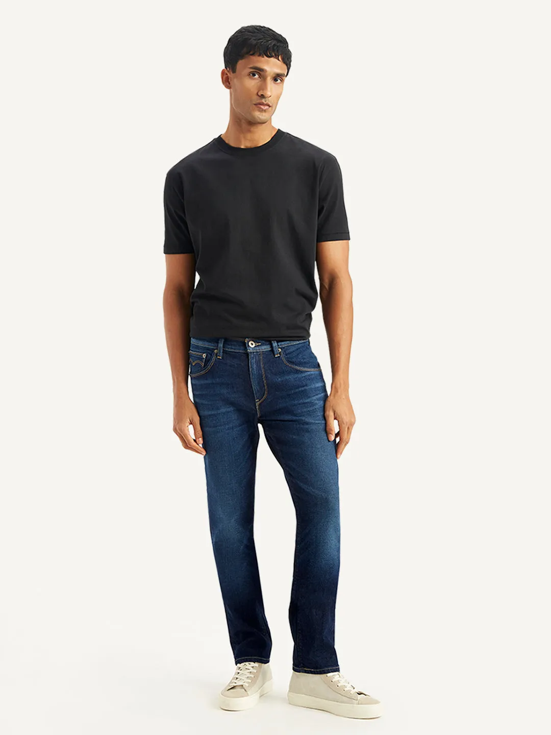 Festival Outfit Minimalist Style City Walk Comfy Weekend Getaway Men's 511 Navy Blue Slim Fit Mid Rise Jeans