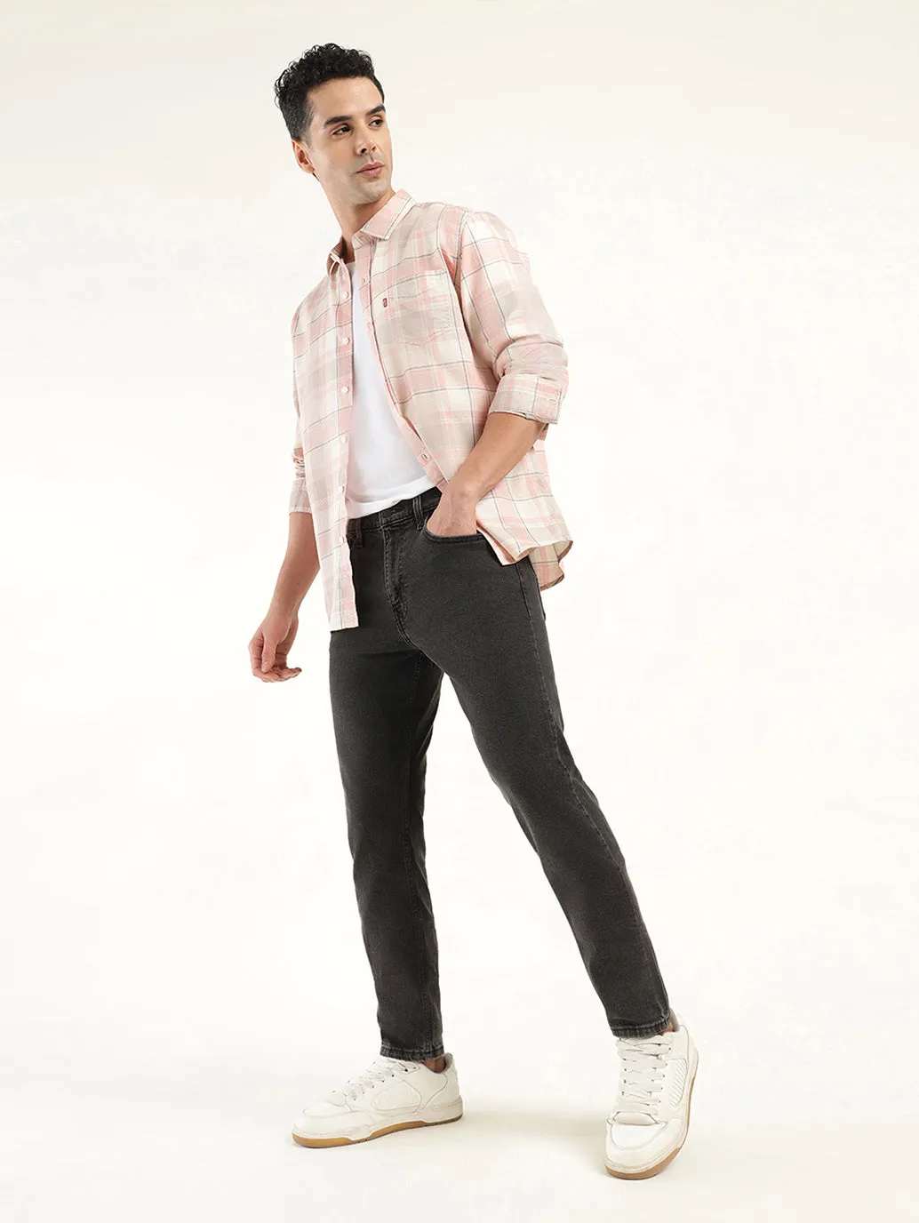 Men's 512 Black Slim Tapered Fit Mid Rise Jeans Neutral Daily Wear Adult Fashion