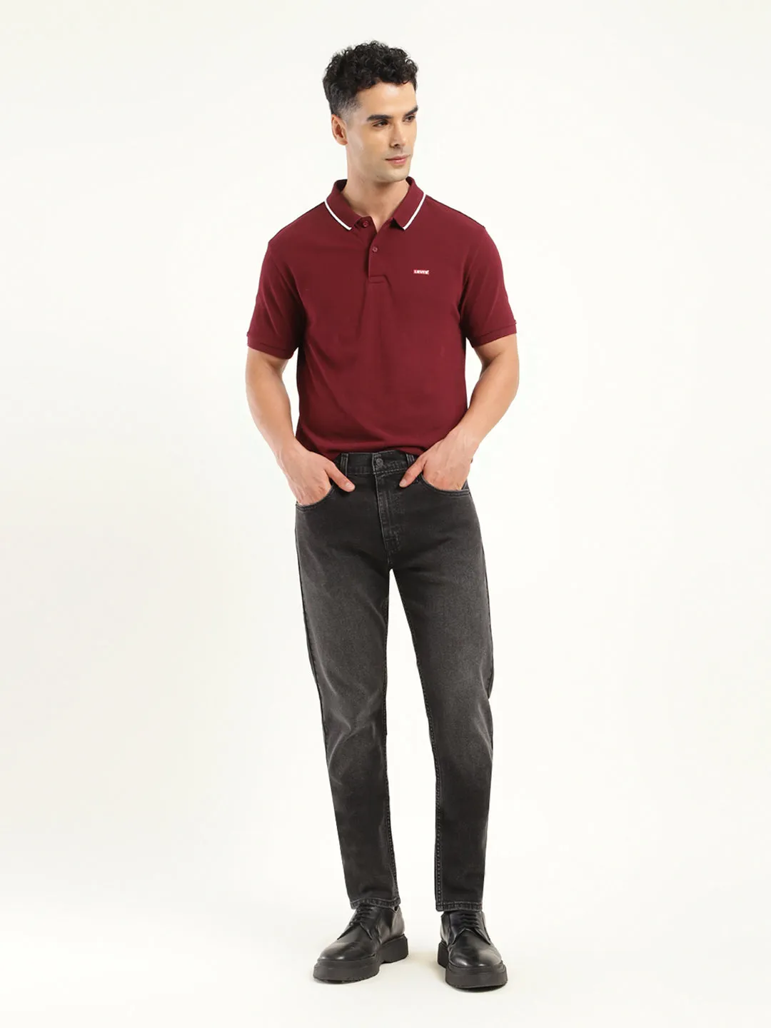 Men's 512 Black Slim Tapered Fit Mid Rise Jeans Family Style Parent Style Smart Casual