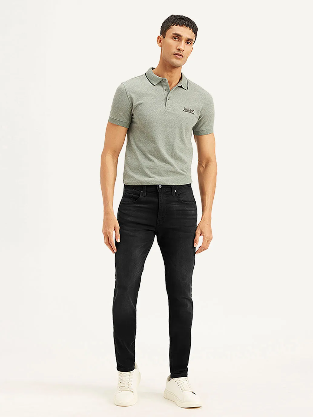 Clean Lines Casual Morning Stroll Men's 512 Black Slim Tapered Fit Mid Rise Jeans