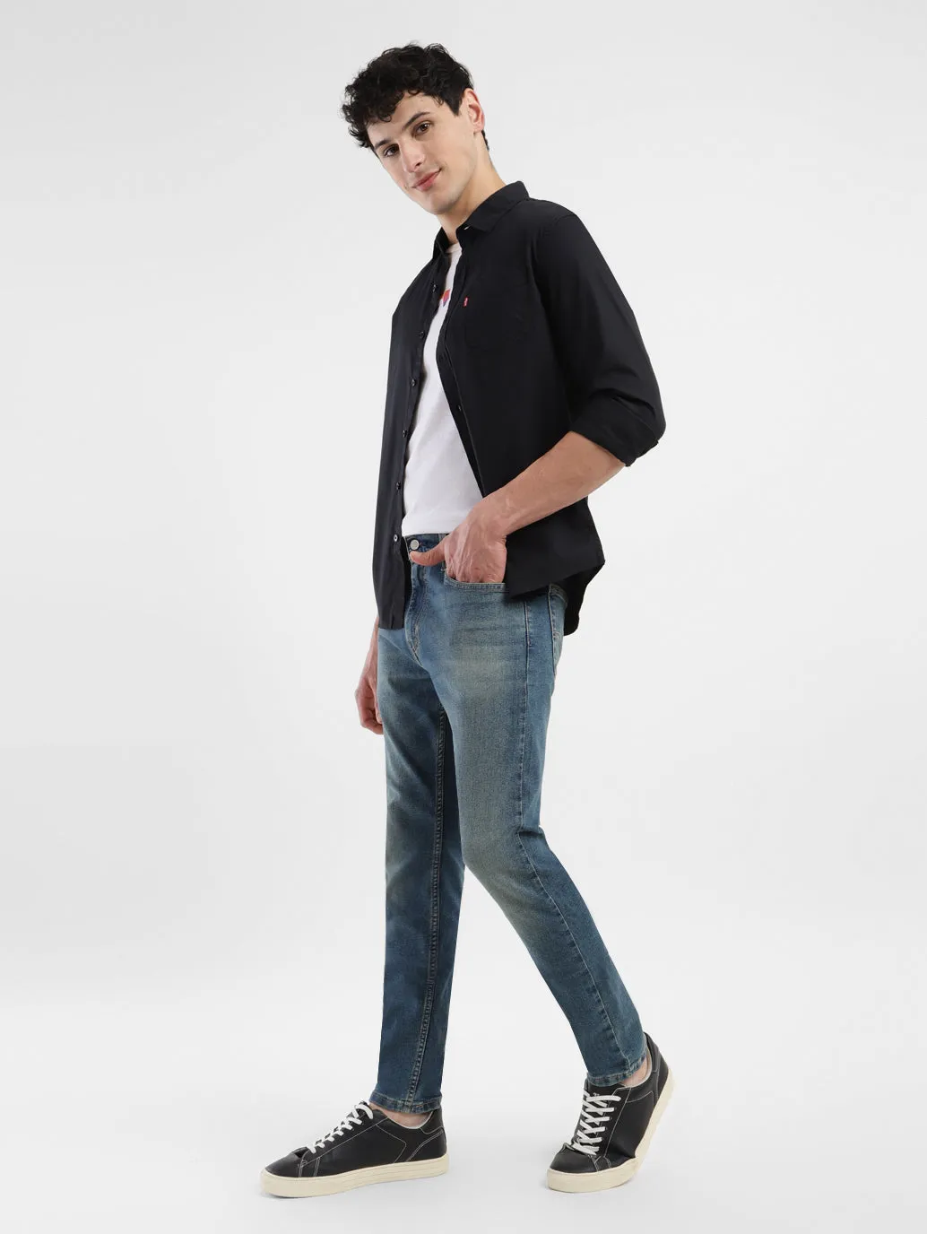 Men's 512 Blue Slim Tapered Fit Mid Rise Jeans Casual Cool