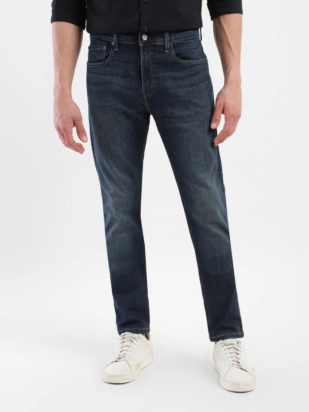 Cool Texture Men's 512 Blue Slim Tapered Fit Mid Rise Jeans