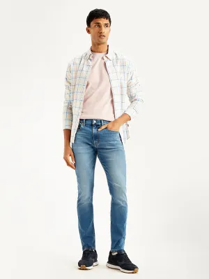 All Season Men's 512 Blue Slim Tapered Fit Mid Rise Jeans