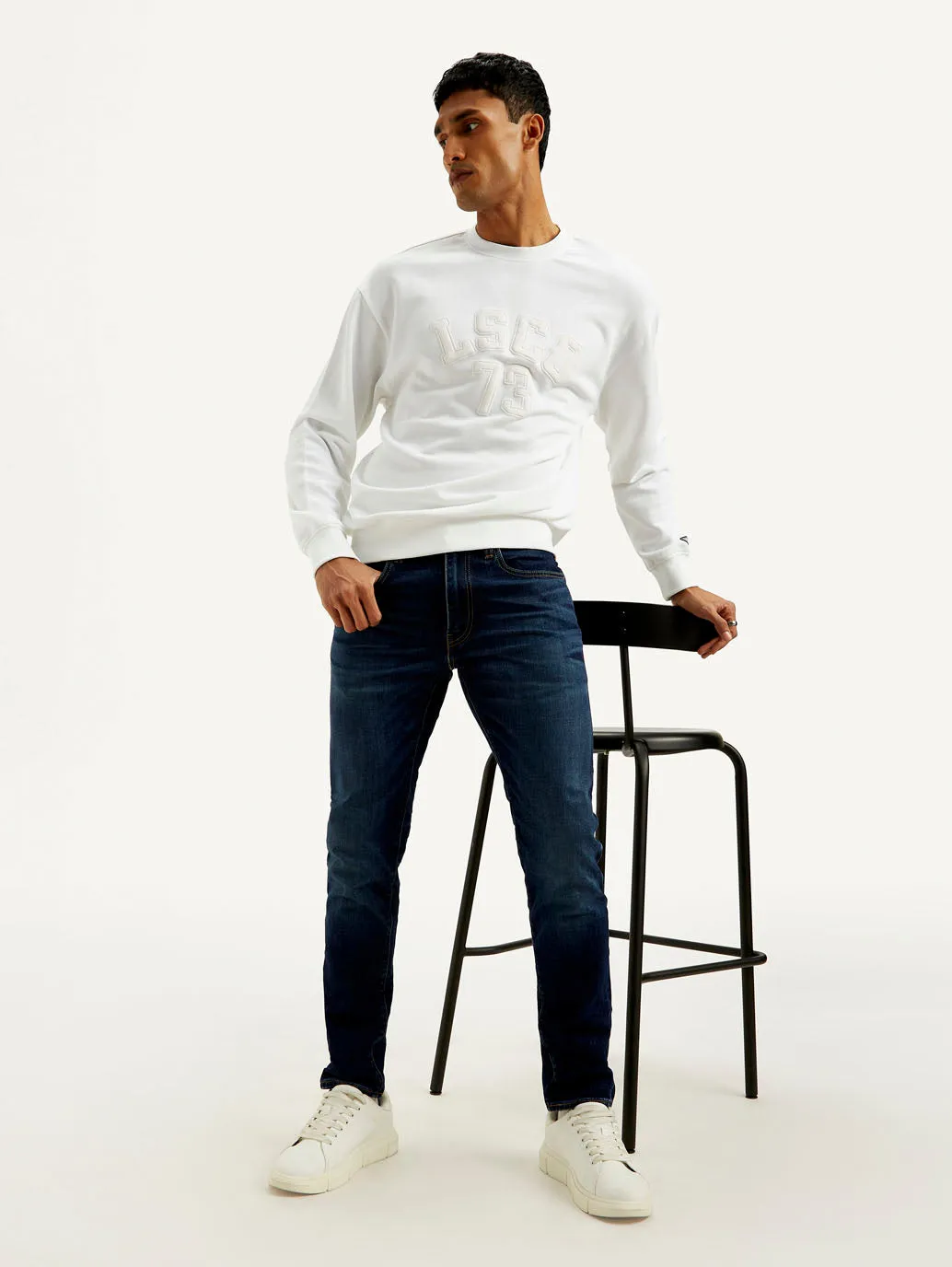 Men's 512 Blue Slim Tapered Fit Mid Rise Jeans Formal Adult Fashion Formal City Walk Party Look