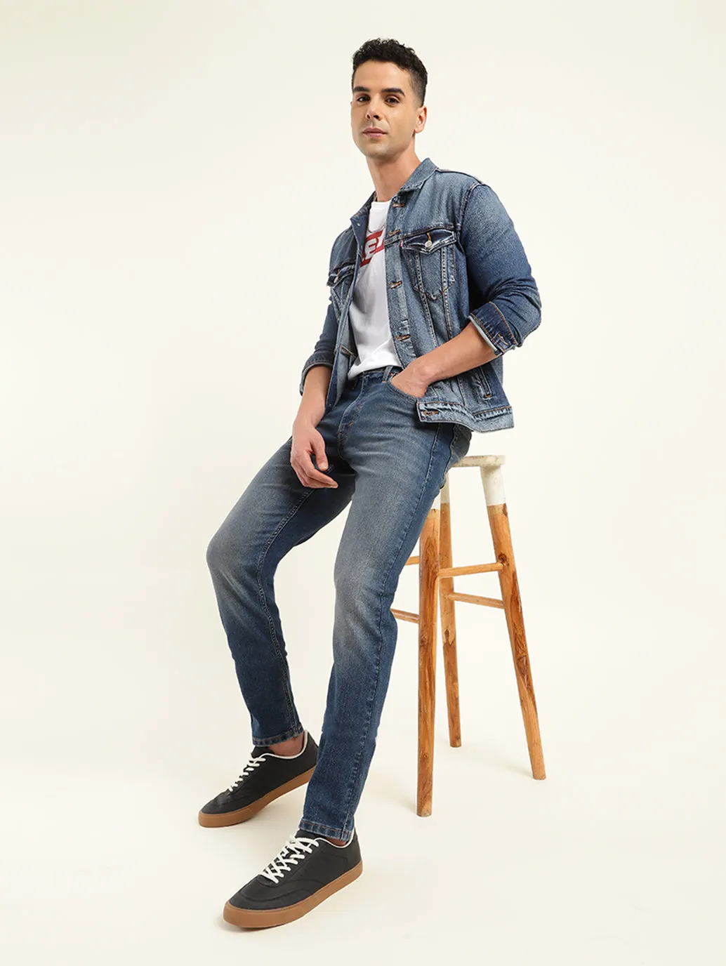 Men's 512 Blue Slim Tapered Fit Mid Rise Jeans Core Fit