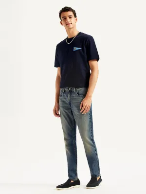 No Fuss Style Men's 512 Blue Slim Tapered Fit Mid Rise Jeans