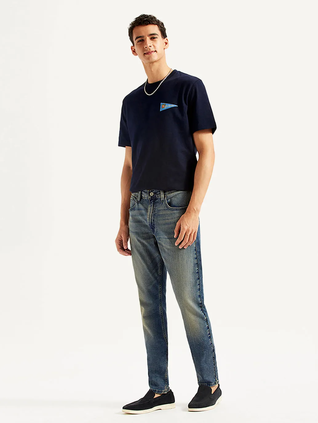 High Durability Men's 512 Blue Slim Tapered Fit Mid Rise Jeans