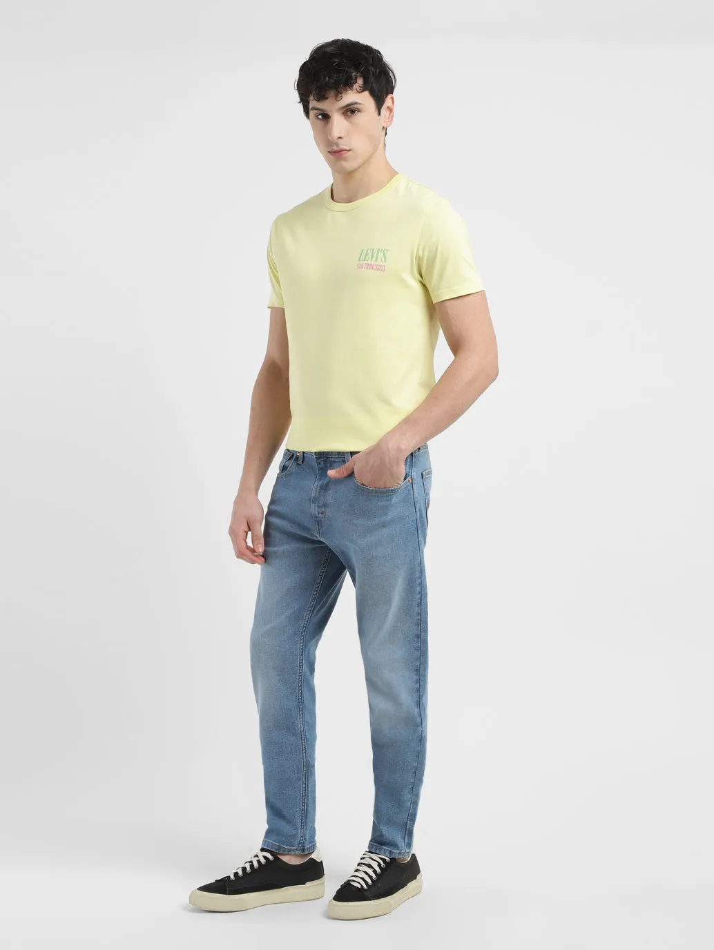 Youth Style Road Trip Outdoor Enthusiast Men's 512 Blue Slim Tapered Fit Mid Rise Jeans