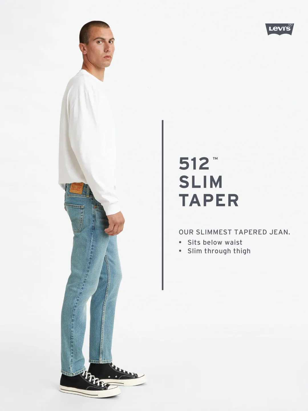Family Style Luxury Office Wear Trendy Home Comfort Men's 512 Indigo Slim Tapered Fit Mid Rise Jeans