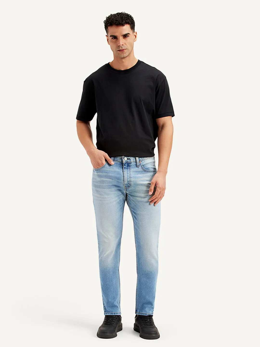 Men's 512 Light Blue Slim Tapered Fit Mid Rise Jeans Modern Minimalist Rainy Day Cool And Simple