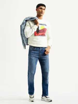 Men's 513 Blue Slim Straight Fit Mid Rise Jeans Neutral Look