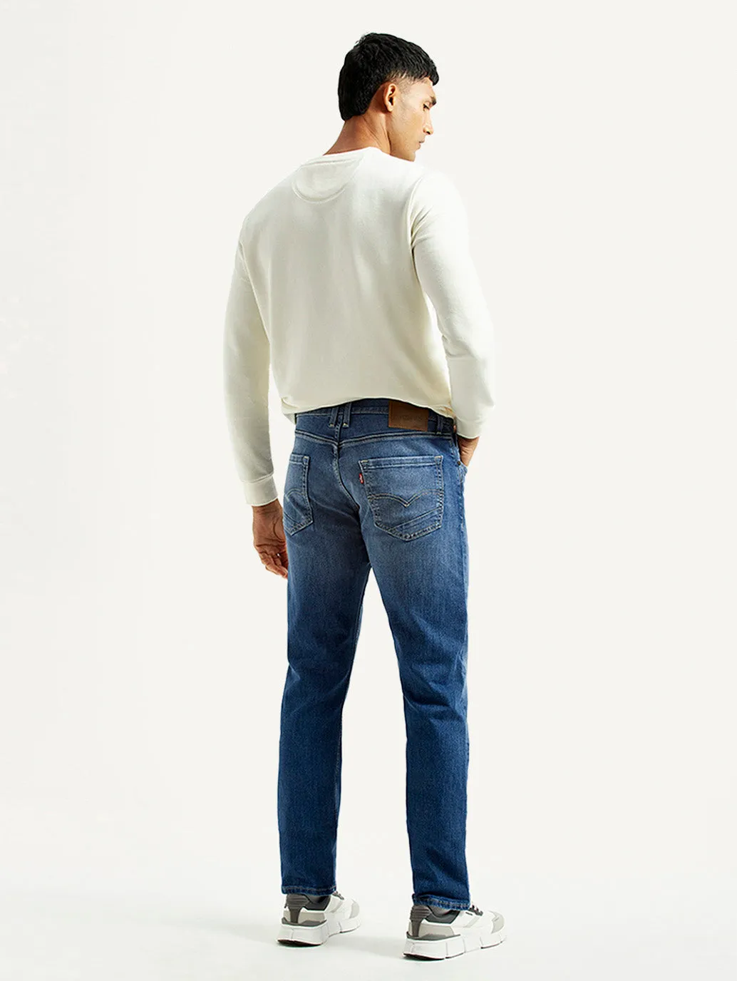 Men's 513 Blue Slim Straight Fit Mid Rise Jeans Travel Outfit Professional Wear