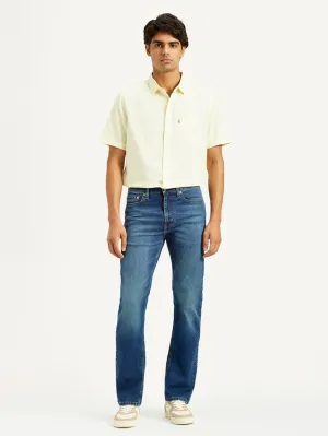 Men's 513 Dark Indigo Slim Straight Fit Mid Rise Jeans Smooth Breathable