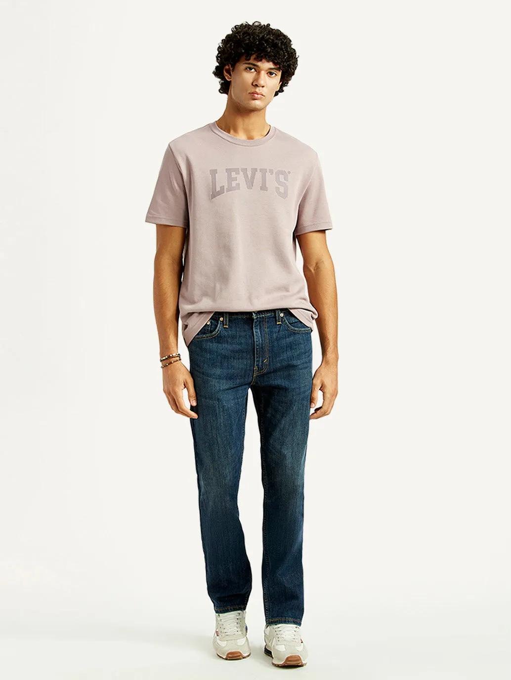 Odor Control Treatment Fit and Comfort Men's 513 Dark Indigo Slim Straight Fit Mid Rise Jeans