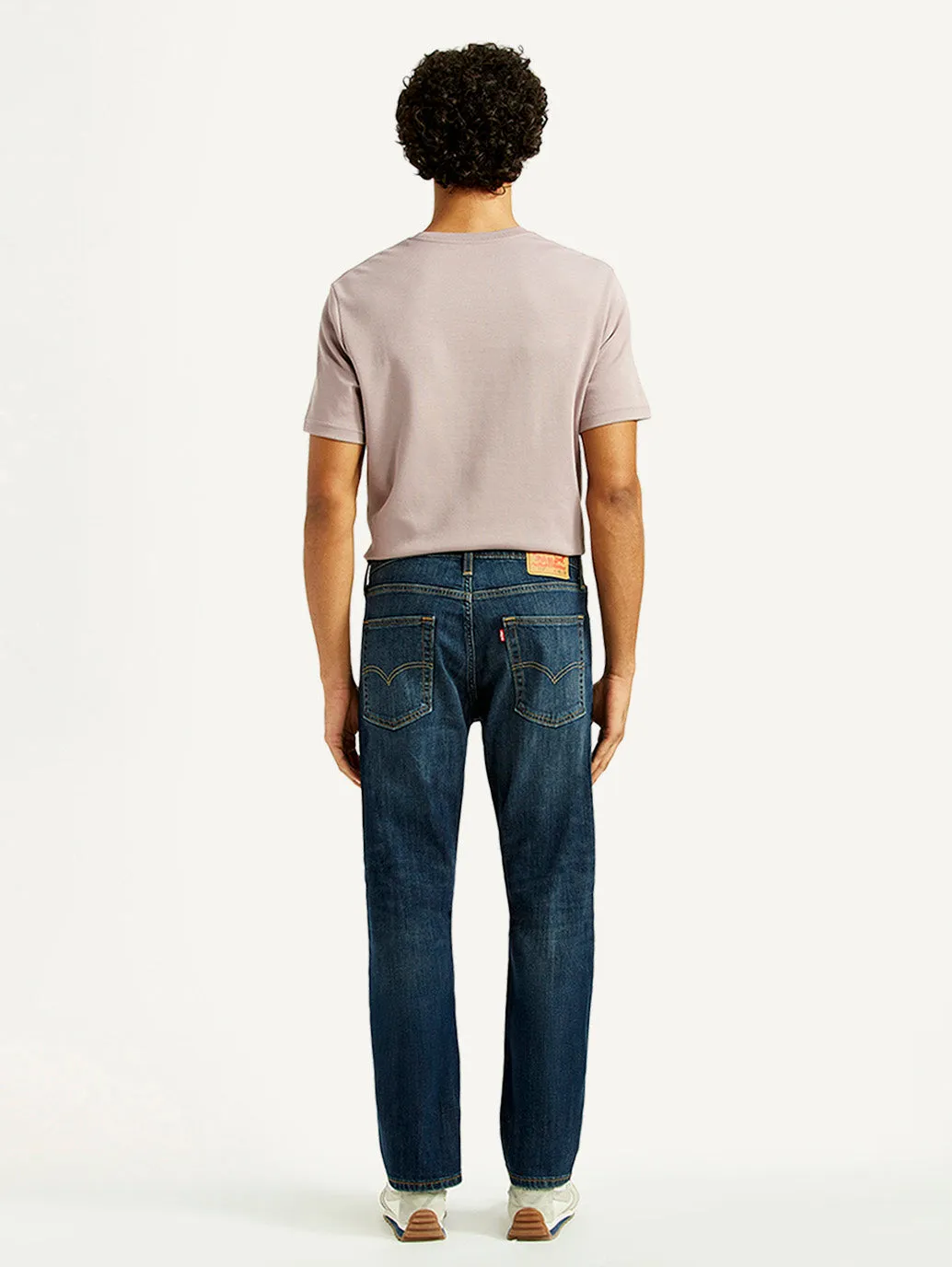 Garment Dyed Technique Men's 513 Dark Indigo Slim Straight Fit Mid Rise Jeans