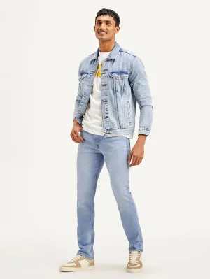 Casual Design Men's 513 Light Blue Slim Straight Fit Mid Rise Jeans