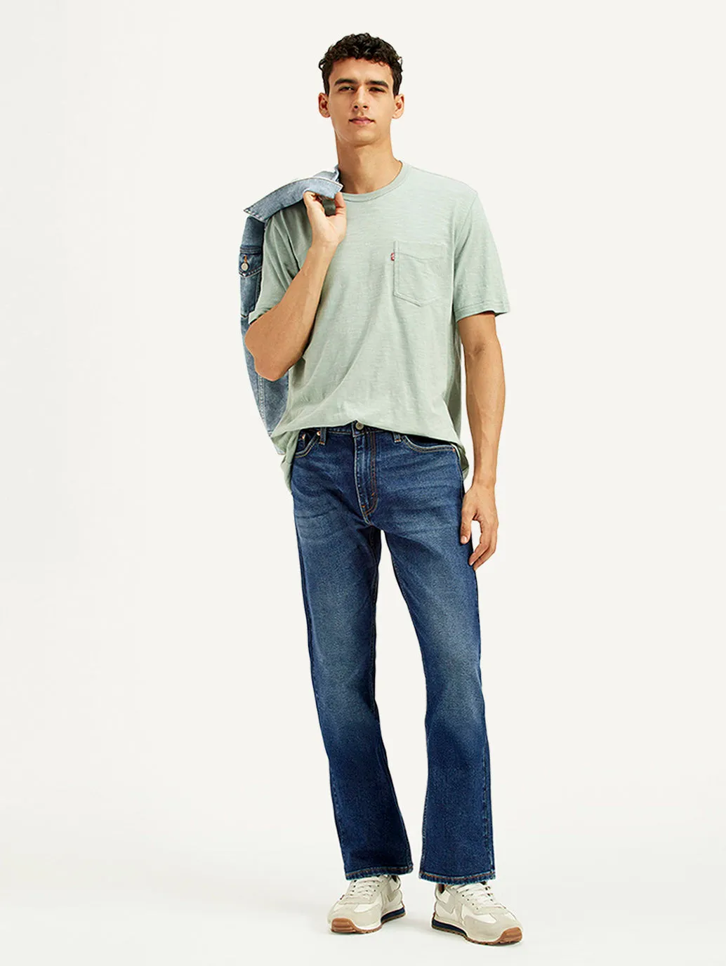 Men's 513 Light Indigo Slim Straight Fit Mid Rise Jeans Quick Dry Weave Technology