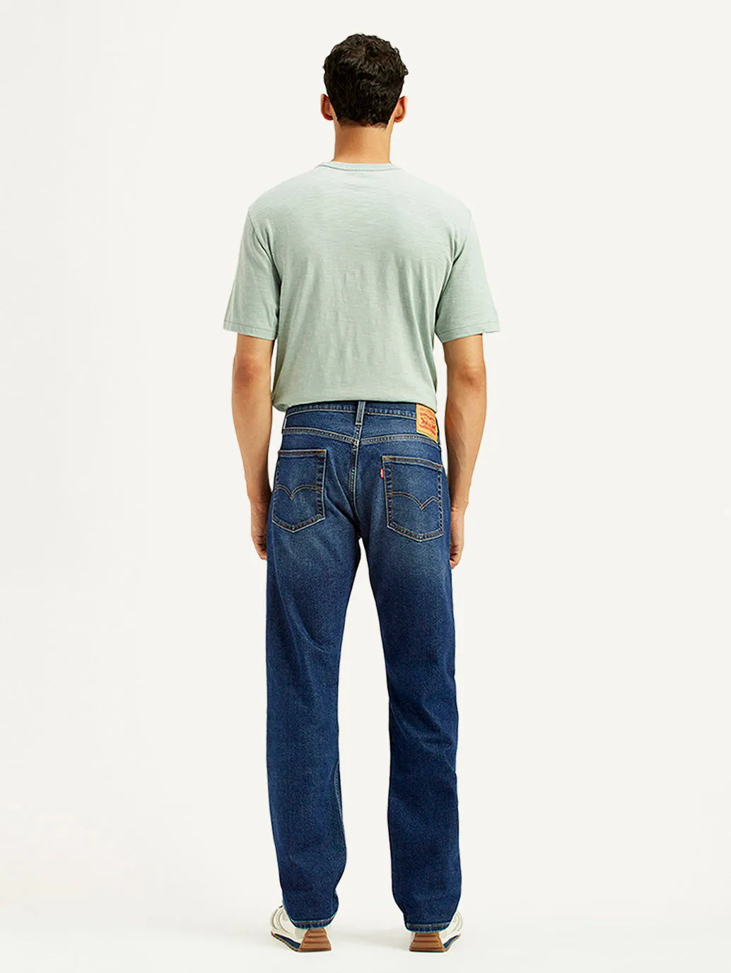 Basic Fashion Clean Piece Men's 513 Light Indigo Slim Straight Fit Mid Rise Jeans