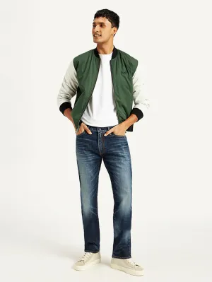 Parent Style Evening Stroll Festival Outfit Men's 513 Navy Blue Slim Straight Fit Mid Rise Jeans