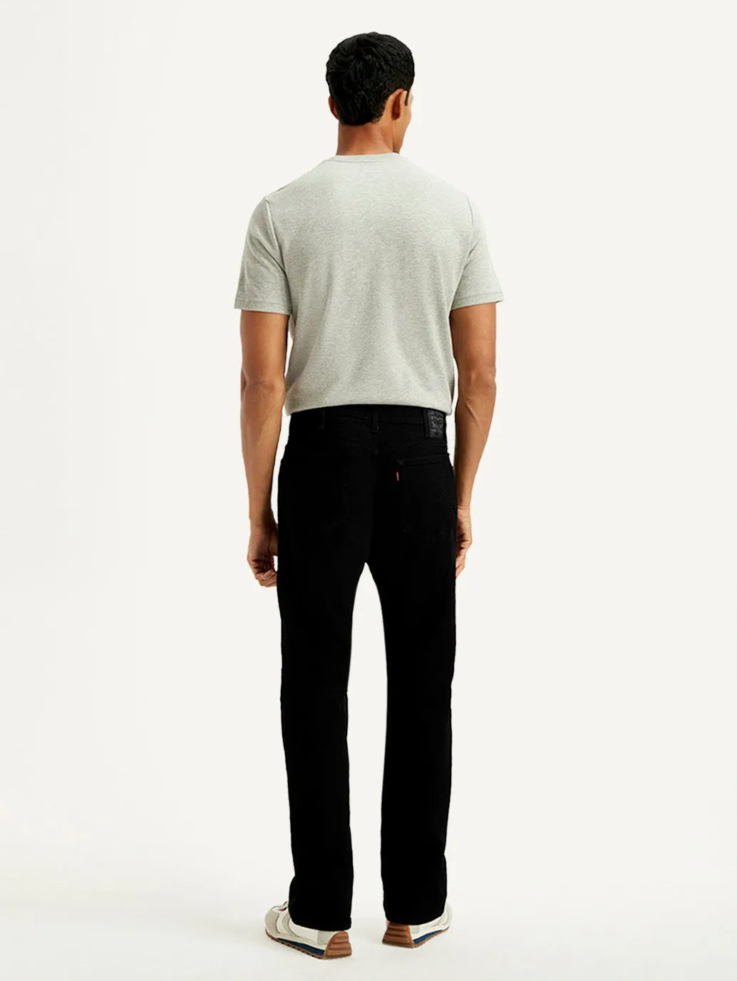 Unfaded Hemline Style Friendly Men's 517 Black Bootcut Fit Mid Rise Jeans