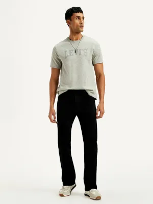 Anti Static Material Blend Men's 517 Black Bootcut Fit Mid Rise Jeans